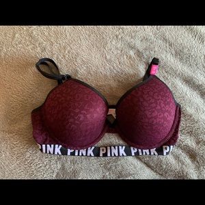 VS Bralette Bra Leopard Lace, Logo Band Push-up